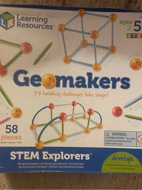 Learning Resources STEM Explorers Geomakers, Grades K to 2, 58 Pieces